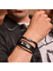 Amor Armband Edelstahl, Leder in Schwarz