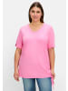sheego Kurzarmshirt in blumiges pink