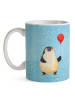 Mr. & Mrs. Panda Tasse Pinguin Luftballon ohne Spruch in Eisblau