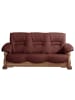58 aufm Kessel SOFA 3-Sitzer Katlin Bezug Echtleder Eiche rustikal P43 / rot