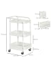 HOMCOM Servierwagen in Weiß 51,5L x 32B x 75,6H cm