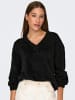 JACQUELINE de YONG Weicher Strick Pullover Stretch Struktur Sweater in Schwarz