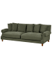 Beliani 3-Sitzer Sofa EIKE in Grün/Dunkler Holzfarbton - (W) 229 x (H) 82 x (L) 102 cm