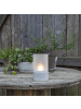 STAR Trading LED Tischkerze ,Cemmy', Glaszylinder, Betonsockel, 18cm