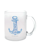 Mr. & Mrs. Panda Glas Anker Blau ohne Spruch in Transparent