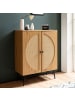 KADIMA DESIGN Sideboard 80x103x39 cm Highboard Eiche-Dekor mit Rattan Geflecht