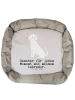 Mr. & Mrs. Panda Hundematratze Labrador Moment mit Spruch in Grau Pastell