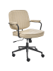 Beliani Bürostuhl BERNE in Beige/Silber/Schwarz - (W) 55 x (H) 80 x (L) 55 cm