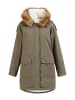 DreiMaster Damen Winterparka in Oliv Weiss