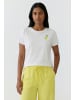 Oui Oversized T-Shirt mit Flockprint in Optic White