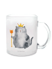Mr. & Mrs. Panda Tasse Katze König ohne Spruch in Transparent