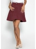 SASSYCLASSY Jeans Rock mit Volant in Burgundy