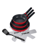 Stoneline SMART Pfannen-Set 3-teilig, abnehmbarer Griff in Rubin rot