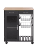 Beliani Servierwagen BOVES in Schwarz/Braun - (W) 76 x (H) 88 x (L) 48 cm