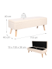 relaxdays Sitzbank in Beige  - (B)110 x (H)40 x (T)40 cm