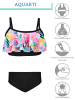 Aquarti Mädchen Bikini Set Zweiteilig Bikinislip Bustier in schwarz/gelb
