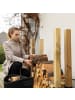 relaxdays 6 x Holzstapelhilfe in Schwarz