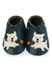 Mejale Dunkelgrüne Babyleder-Kleinkindschuhe, bequeme rutschfeste Sohle - Welpenmuster