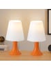 ZMH 2er-Set Tischleuchte E14 in Orange Moderne Kunststoff
