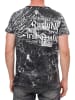 Rusty Neal Verwaschenes T-Shirt mit "Flying-Skull" Print in Schwarz