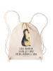 Mr. & Mrs. Panda Rucksack-Beutel Pinguin Blumen mit Spruch in Creme