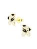 Alexander York Ohrstecker HUND MOPS 925 Sterling Silber in Gold, 2-tlg.