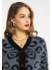 faina Damen Strickjacke in Grau Schwarz