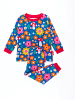Toby Tiger Schlafanzug mit Blumen Muster und Pilz Applikation in bunt