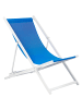 Beliani Gartenliege LOCRI II in Blau/Weiß - (W) 60 x (H) 79 x (L) 95 cm