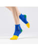 MUNADUNA Yoga-/Pilates-Zehensocken mit Stickerei – Anti-Rutsch in Blau/Gelb