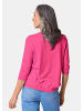 GOLDNER Kurzgröße:  Blusenshirt Chiffon-Shirt mit 3/4-Arm, Rundhals in pink