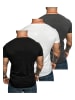 Amaci&Sons 3er-Pack T-Shirts 3. TACOMA in (Schwarz + Weiß + Anthrazit)