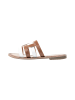 DreiMaster Damen Ledersandalen in Kamel Mehrfarbig
