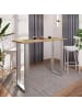 VCM  Holz Bartisch Stehtisch Tisch Tresen Xona 140x50 in Silber / Honig-Eiche