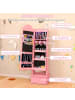 COSTWAY Kinder Schmuckschrank mit Beleuchtung abschließbar in Rosa