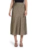 Vera Mont Satinrock mit Print in Khaki/Schwarz
