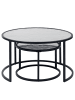 home24 home24 Couchtisch 2er-Set aus Metall in Schwarz - 45 cm in Silber / Schwarz