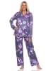 NORMANN langarm Schlafanzug Pyjama Jersey zum durchknöpfen - 80582 in beere