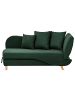 Beliani Chaiselongue MERI in Grün/Braun - (W) 155 x (H) 76 x (L) 69 cm rechtsseitig