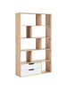 Beliani Bücherregal WADENA in Braun/Weiß - (W) 110 x (H) 185 x (L) 32 cm