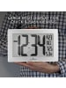 COFI 1453 Wanduhr | Große digitale Uhr mit gebürstetem Stahl-Finish in Silber