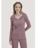 Hessnatur Pointelle Henley Schlafshirt in altrosa