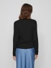 Vila Gerippter Longsleeve Pullover Feinstrick Sweater Shirt VIABELLA in Schwarz