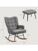 HOMCOM Schaukelstuhl mit Hocker in Dunkelgrau 64L x 89B x 90H cm