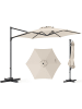 COSTWAY Sonnenschirm 300 x 300 cm mit Kurbel in Beige
