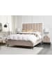 Beliani 3-tlg Schlafzimmer Set SEZANNE in Grau/Beige/Schwarz 150x215x142 cm