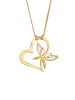 Elli Halskette 925 Sterling Silber Herz, Schmetterling in Gold