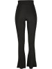 Urban Classics Urban Classics Damen Ladies High Waist Rib Flared Leggings in black