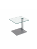 58 aufm Kessel BEISTELLTISCH höhenverstellbar Charita 55x47x47 Glas Chrom/Klarglas