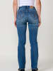 KOROSHI Regular Double Push-Up bestickte Damenjeans in blau